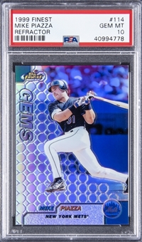 1999 Topps Finest Refractor #114 Mike Piazza - PSA GEM MT 10